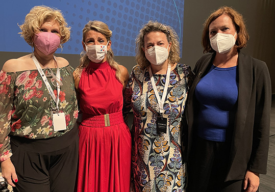 De izquierda a derecha, María José Vañó, Yolanda Díaz, Gemma Fajardo y Maravillas Espín.